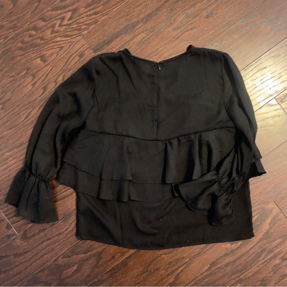 Black Ruffle Blouse - Picture 3 of 5